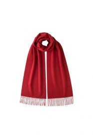 однотонный кашемировый шарф (100% драгоценный кашемир), цвет Алый , CLASSIC CASHMERE SCARF | MERLOT высокая плотность 7