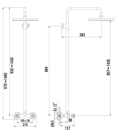 Душевая система Lemark Standard LM2160C схема 2