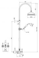 Душевая система Webert Dorian DO721208010 в золотом цвете схема 1