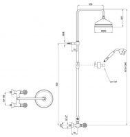 Душевая система Webert Karenina KA760405010 золото схема 2