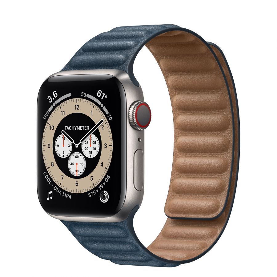 Часы Apple Watch Edition Series 6 GPS + Cellular 40mm Titanium Case with Leather Link Baltic Blue Leather Link