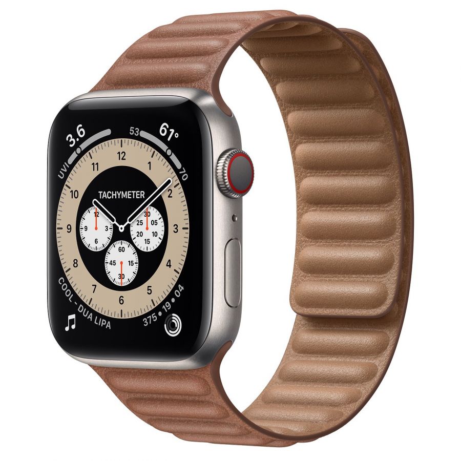 Часы Apple Watch Edition Series 6 GPS + Cellular 44mm Titanium Case with Saddle Brown Leather Link