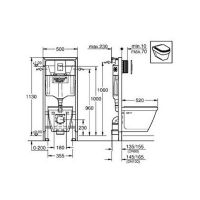 Инсталляция Grohe с унитазом Solido Perfect Serel 39186000 схема 2