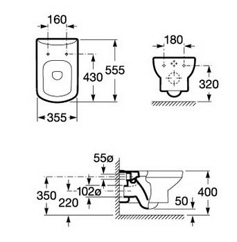 Инсталляция Alcaplast с унитазом Roca Dama Senso 346517000 схема 5