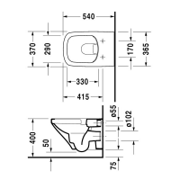 Инсталляция Roca с унитазом Roca Gap 346477000 схема 2