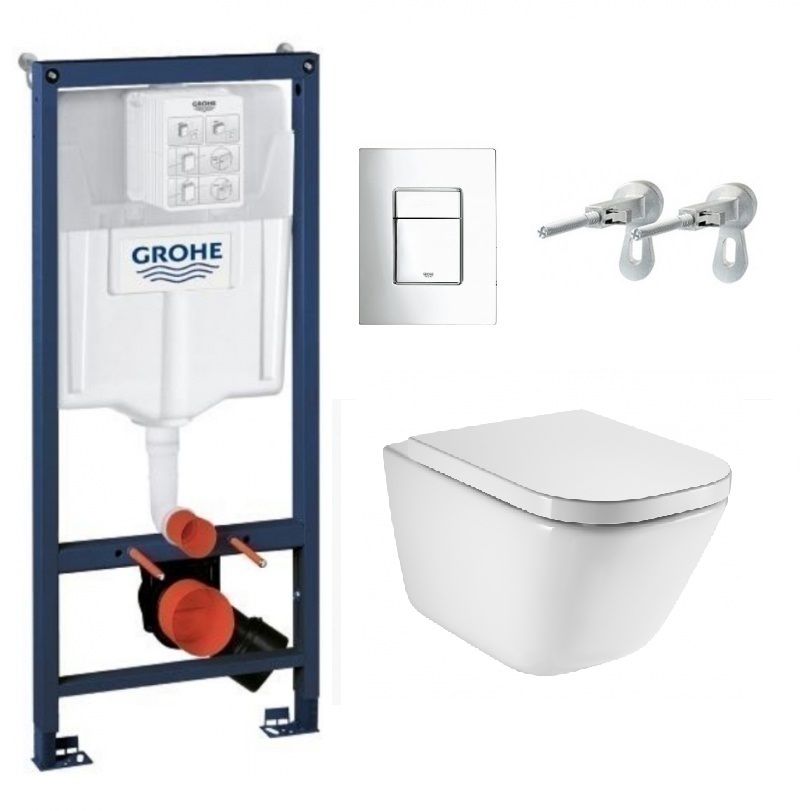 Инсталляция Grohe с безободковым унитазом Roca Gap Clean Rim 34647L000