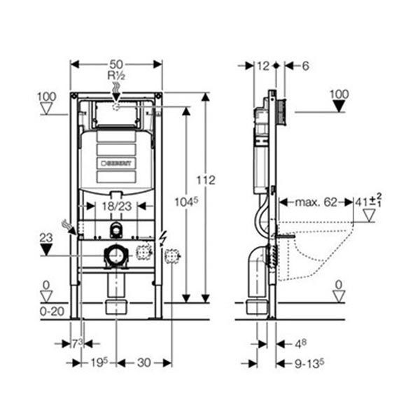 Инсталляция Geberit с унитазом Roca Gap Clean Rim 34647L000 ФОТО