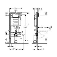 Инсталляция Geberit с унитазом Roca Gap Clean Rim 34647L000 схема 4