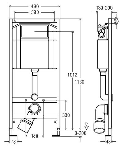 Инсталляция Viega с унитазом Roca Meridian-N Compact 346248000 схема 3