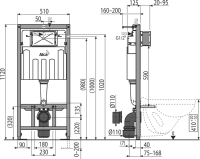 Инсталляция Alcaplast с унитазом Roca Meridian-N Compact 346248000 схема 4