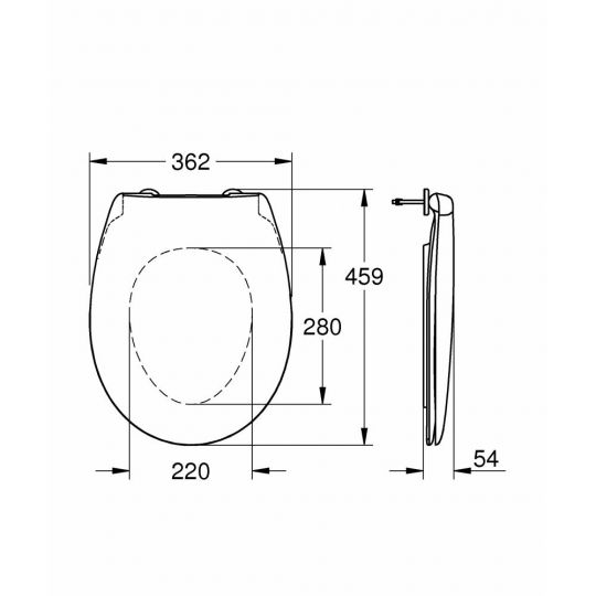 Сиденье с крышкой для унитаза Grohe Bau Ceramic 39493000 быстросъемное ФОТО