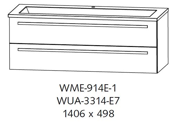 Тумба под раковину Puris Star Line WUA 3314 E7 схема 4