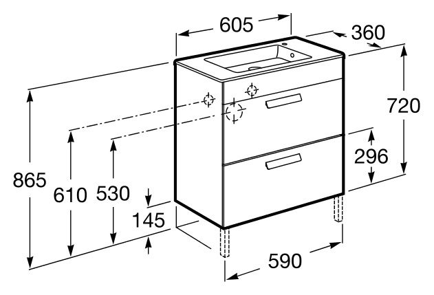 Тумба под раковину Roca Debba 60 ZRU9302708 схема 3