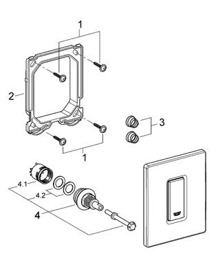 Кнопка для инсталляции Grohe Skate Cosmopolitan 38784P00 схема 3