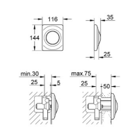 Кнопка для инсталляции Grohe Surf 37018P00 схема 2