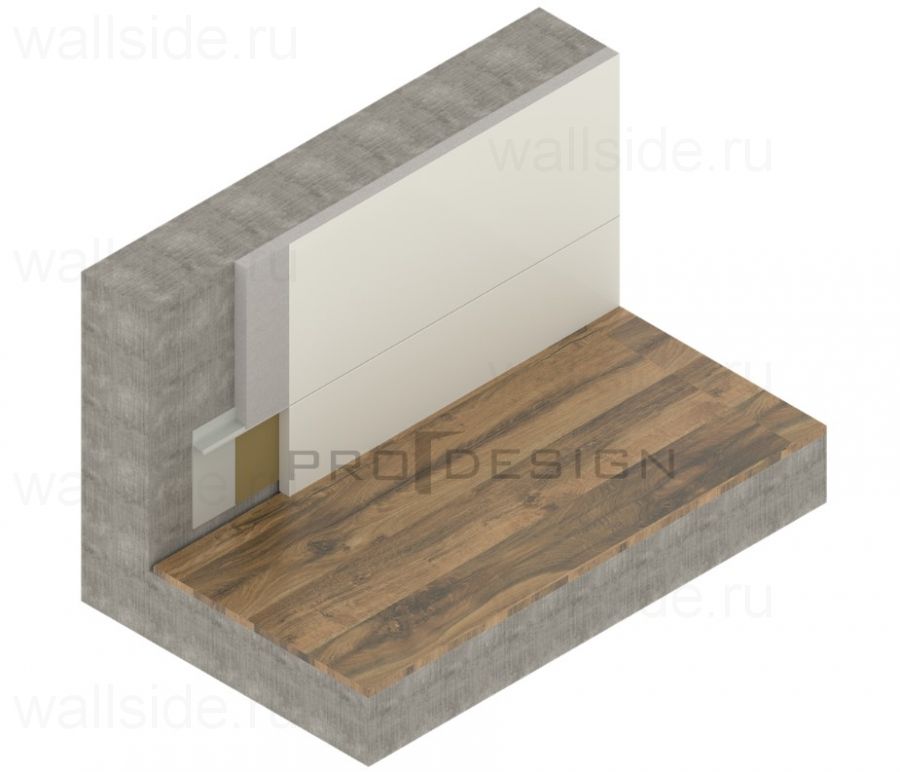 Плинтус скрытого монтажа без нижней полки