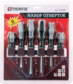 SDS06BC  Набор стержневых отверток на держателе Thorvik, 6 предметов