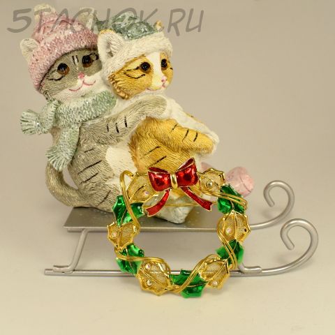 Брошь "Новогодний венок" (США)