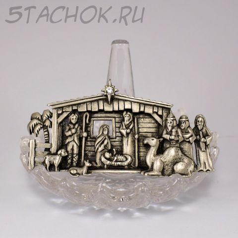 Брошь "Рождение Иисуса Христа" цвет олова (JJ США)