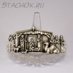 Брошь "Рождение Иисуса Христа" цвет олова (JJ США)