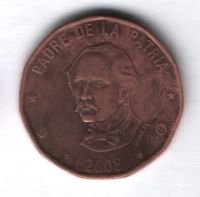 1 песо 2008 года Доминиканская Республика
