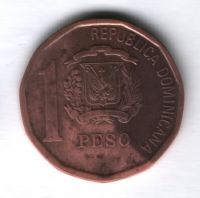 1 песо 2008 года Доминиканская Республика