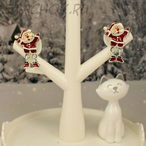 Серьги-гвоздики "Санта Клаус"  (США)