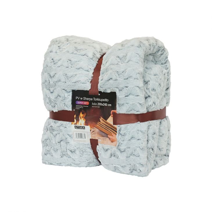 Плед SHERPA Blanket 200х240 см white/gray