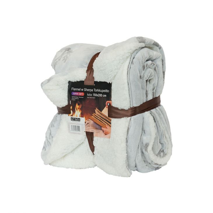 Плед SHERPA Blanket 150х200 см white/gray