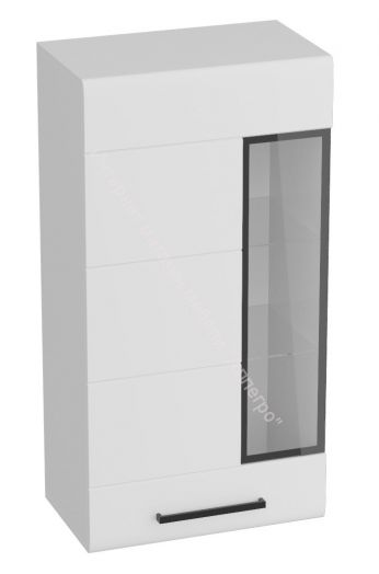 Шкаф-витрина "Кёльн" Белый Аляска/ Белый глянец, Дуб Сонома