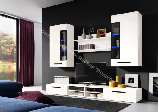 Полка «Кёльн» 980 Белый Аляска/ Белый глянец, Дуб Сонома