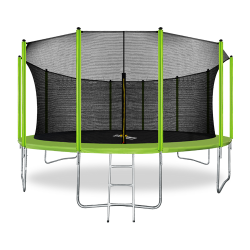 Батут Arland 16FT с внутренней страховочной сеткой и лестницей (Light green)