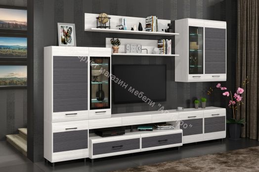 Гостиная КАМЕЛИЯ 4  Снежный Ясень/серый (графит)