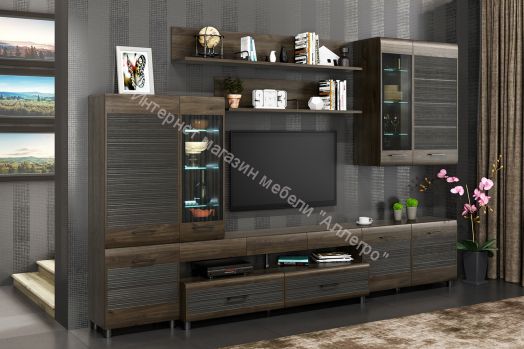 Гостиная КАМЕЛИЯ 4  Гикори Джексон темный - комбинированный