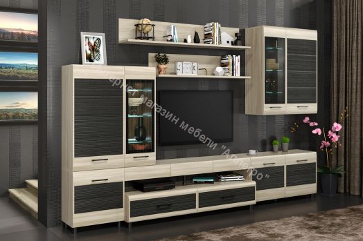 Гостиная КАМЕЛИЯ 4  Ясень Асахи-комбинированный