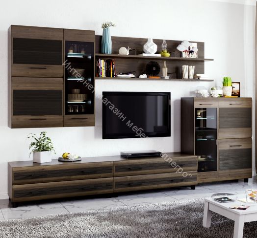 Гостиная КАМЕЛИЯ 6 Гикори Джексон темный - комбинированный