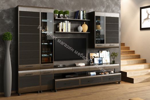 Гостиная КАМЕЛИЯ 1 Гикори Джексон темный комбинированный