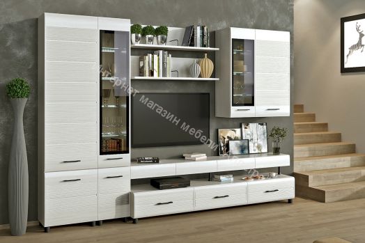 Гостиная КАМЕЛИЯ 1 Снежный Ясень