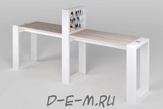 Двухместный маникюрный стол Matrix с подставкой для лаков