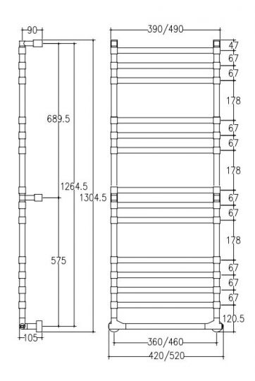 Полотенцесушитель электрический Margaroli Sole 514/14 TQ ФОТО