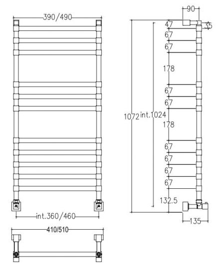 Полотенцесушитель для гвс для ванной Margaroli Sole 464/11 TQ ФОТО