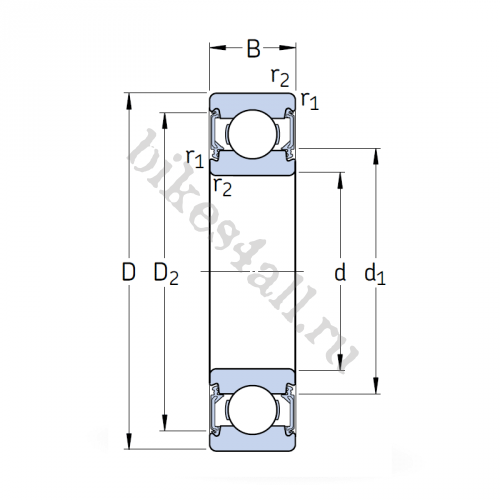 Подшипник 6004 2RSH SKF ступицы Yamaha YBR125