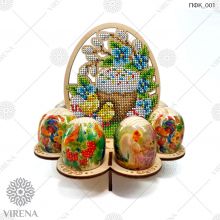 ПФК_001  Virena. Подставка для яиц из дерева для вышивки бисером.