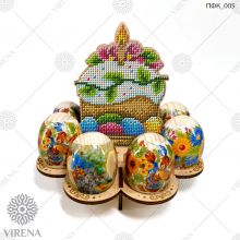 ПФК_005  Virena. Подставка для яиц из дерева для вышивки бисером.