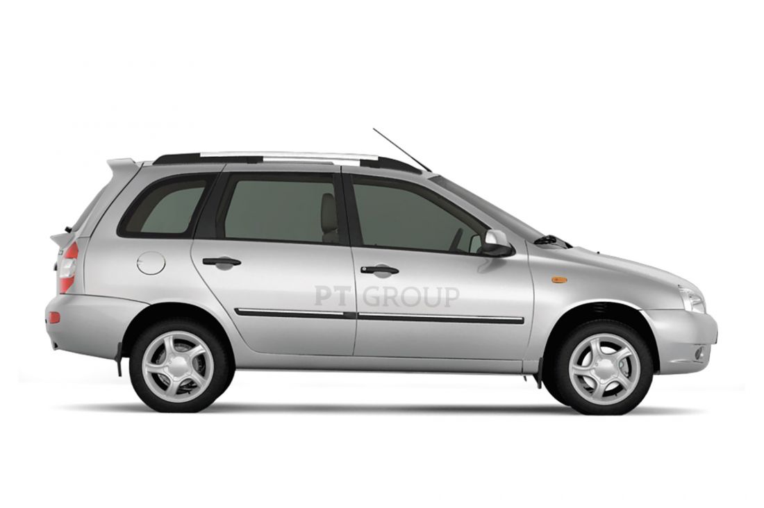 Рейлинги (Cеребристый муар) (под крышу с "ребром") "Комфорт" LADA Kalina Универсал 2004-2013 (01170603)