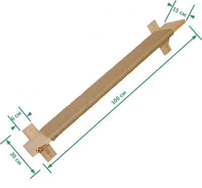 Когтеточка Полка 100 см натуральное дерево