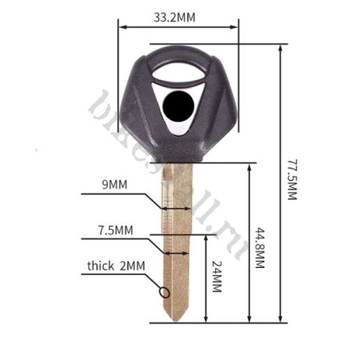 Заготовка ключа левая YAMAHA синяя