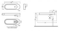 Накладная раковина Hatria Area Y0W101 овальная 100х35 схема 1