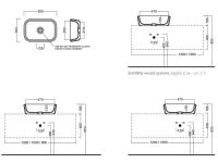 Прямоугольная накладная раковина Hatria Pencil Y1GF01 55х38 схема 1