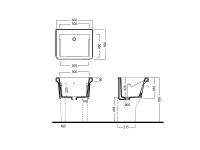 Подвесная раковина Hatria Specials Y1VD01 60х50 схема 1